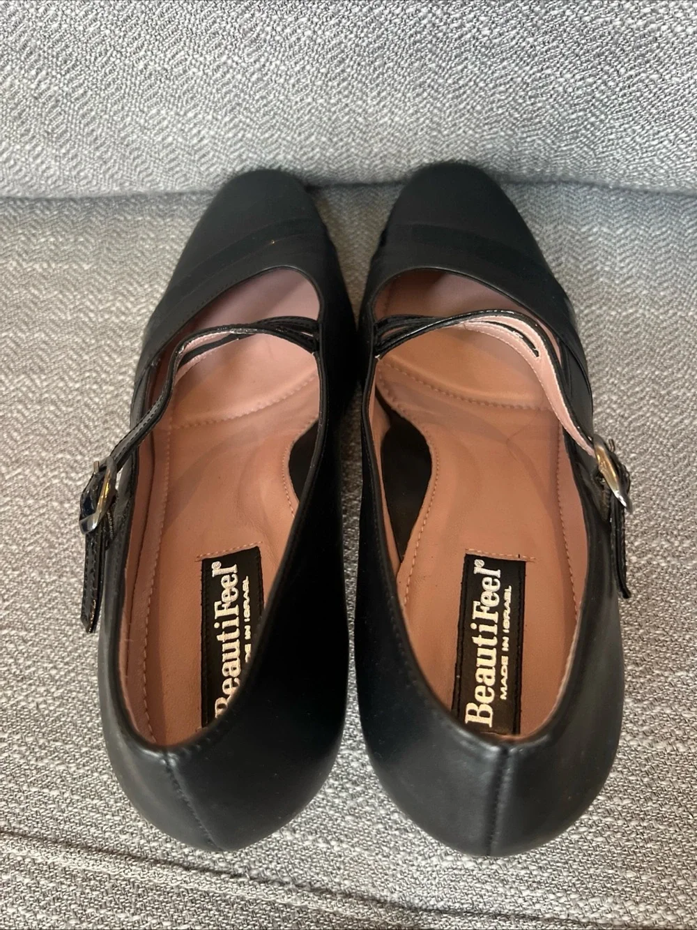 BeautiFeel Black Patent Trim Mary Jane Flats